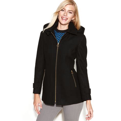 michael kors wool blend zip hoodie coat|Wool Blend Zip.